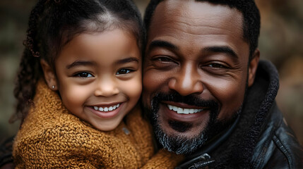 Smiling Father and Daughter Photo