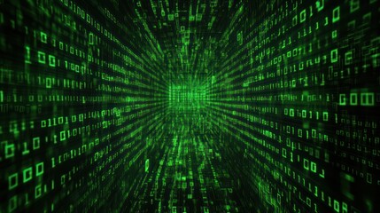 Fototapeta premium Digital Tunnel of Binary Code