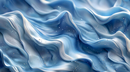 Obraz premium Abstract Blue and White Wavy 3D Background
