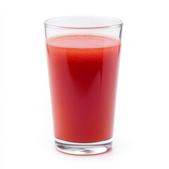 A glass of fresh watermelon juice, isolated on a white background, emphasizing a refreshing summer drink