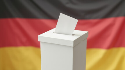 voting ballot box with german flag. bundestagswahlen. neuwahlen. wahlbox.