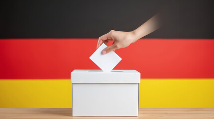 voting ballot box with german flag. bundestagswahlen. neuwahlen. wahlbox.