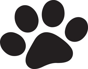 Silhouette of dogs and cats paw print isolated on white background. EPS-10.