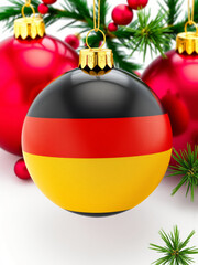 Christmas ball ornament hanging with german flag