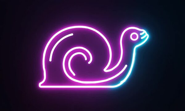 set of three snails, Self drawing animation one continuous line draw, logo, Blazing  flame, energy, fire. neon sign
