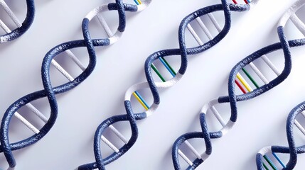 Abstract DNA background with softly illuminated double helix structures, suitable for healthcare, research, and biotech stock photography applications