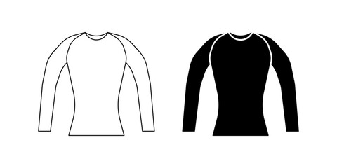 simple long sleeves rash guard icon