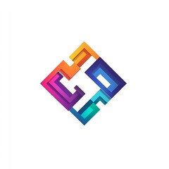 Fototapeta premium Abstract Geometric Symbol for Tech Branding