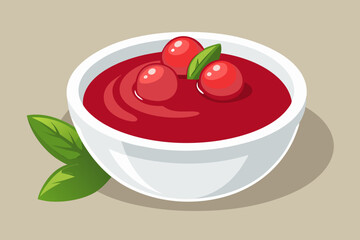 cranberry sauce cranberry jelly sauce vector art illustration 