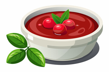 cranberry sauce cranberry jelly sauce vector art illustration 