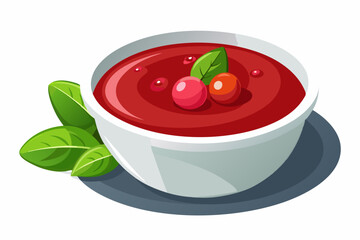 cranberry sauce cranberry jelly sauce vector art illustration 