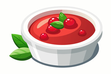 cranberry sauce cranberry jelly sauce vector art illustration 