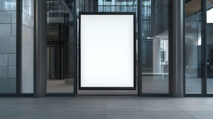 Blank Billboard in Front of a Modern Building