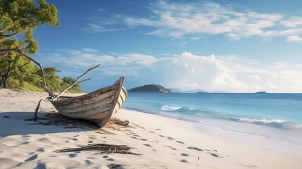 Fototapeta premium Exquisite Paradise: Scenic Coastal Adventure on a Tropical Oasis