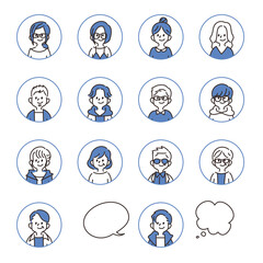 アイコン　複数人　笑顔