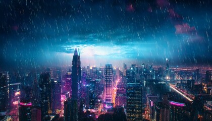 Fototapeta premium Rainy night in the city