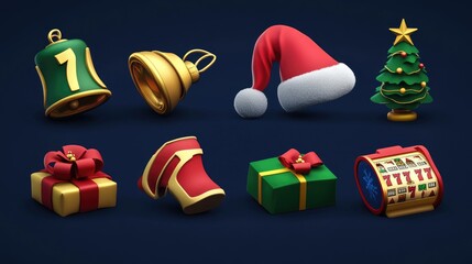 Christmas Icon Collection for Slot Games in Festive Style