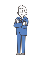 サラリーマン　腕組み　自信
