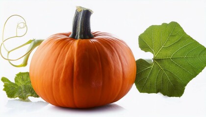 pumpkin with leaves
