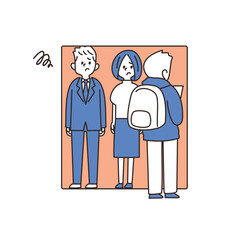 電車　イラスト　マナー　扉