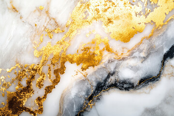 Elegant Cream and Gold Marble Background with Textured Patterns - Luxurious Abstract Stone Design for Branding, Interior Decoration, and Digital Art