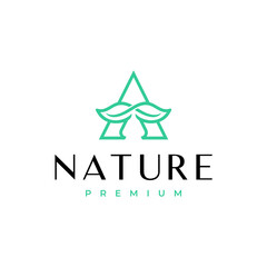 elegant biology Nature A Letter logo design template