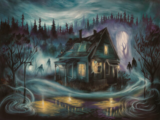 Mysterious village scenery