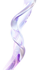 PNG 3d abstract wavy glass tube purple background design.