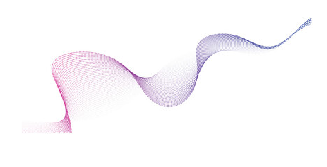 smooth flowing wave dots halftone lines dynamic blue purple pink gradient isolated on transparent background concept of technology, digital, communication, science, music vector illustration