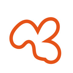 Red outline abstract shapes vectors