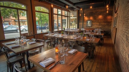 Modern Restaurant Interior with Elegant Dining Setup
