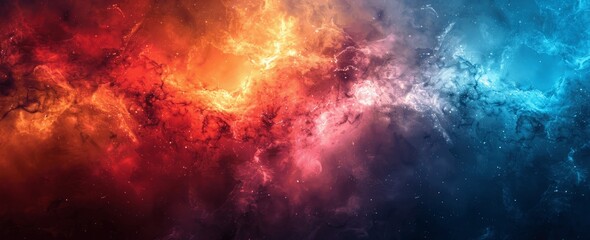 Abstract Gradient Background with Blue and Red Colors, Black Grunge Texture, Poster Template, Copy Space