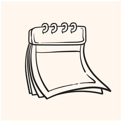 Daily calendar With illustration style doodle and line art