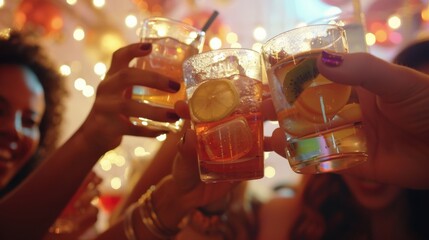 As the class comes to an end dancers raise their mocktails in a toast celebrating their newfound...