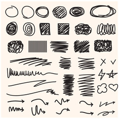 Shapes With illustration style doodle