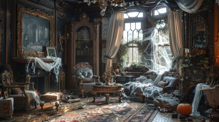Spooky Victorian Living Room