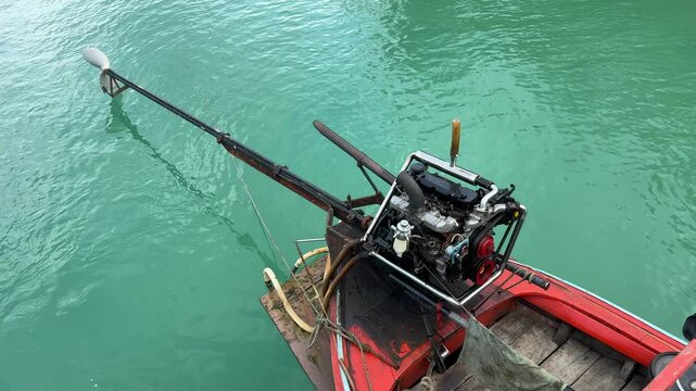old fishing boat engine