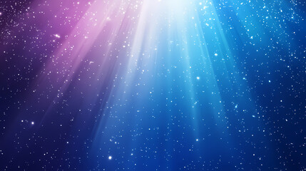 Obraz premium Abstract background with glowing light rays on a blue gradient. Celestial. Illustration