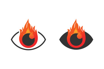 Eyes burning, full of passion. Vector illustration