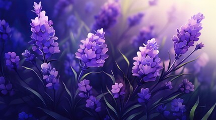 Fototapeta premium Blossoming Beauty: Delicate Lilac Flowers in Full Bloom