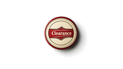 'Clearance' text placed in a circular badge or seal, in a simple design