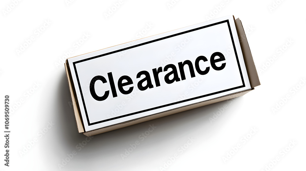 Fototapete The word Clearance enclosed in a simple rectangular frame, with shadow for depth
