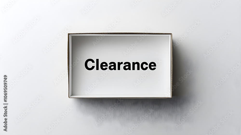 Fototapete The word Clearance enclosed in a simple rectangular frame, with shadow for depth