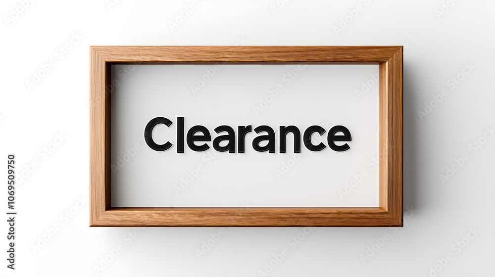 Fototapete The word Clearance enclosed in a simple rectangular frame, with shadow for depth