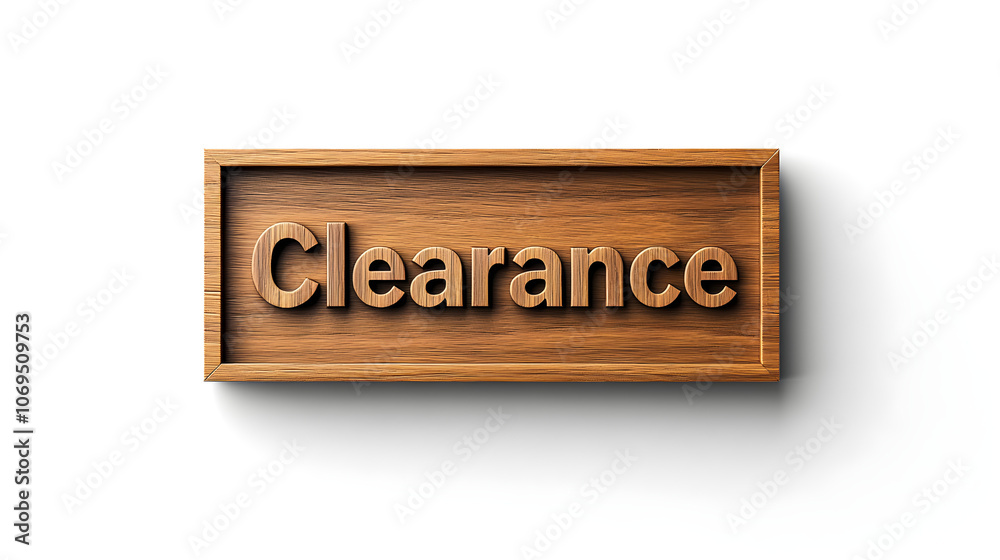 Fototapete The word Clearance enclosed in a simple rectangular frame, with shadow for depth