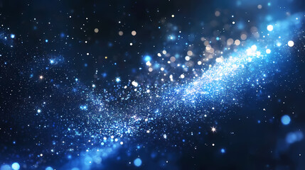 Obraz premium An abstract night sky shimmers with glitter and scattered stars, a celestial dance. Celestial. Illustration