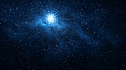 Radiant Star of Bethlehem Illuminates Nativity Night Sky Jesus Christ Birth Christmas Winter