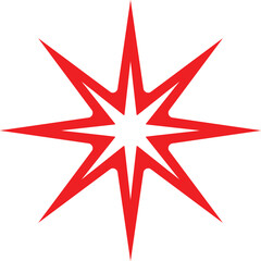 Fototapeta premium Simple red star icon, for use in various design projects, including logos, branding, vector illustration.