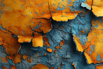 Fototapeta premium Orange Grunge Abstract Background with Old Plaster Wall Texture