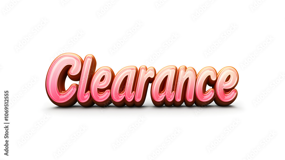 Fototapete 'clearance' in a retro-style font with subtle gradient or drop shadow